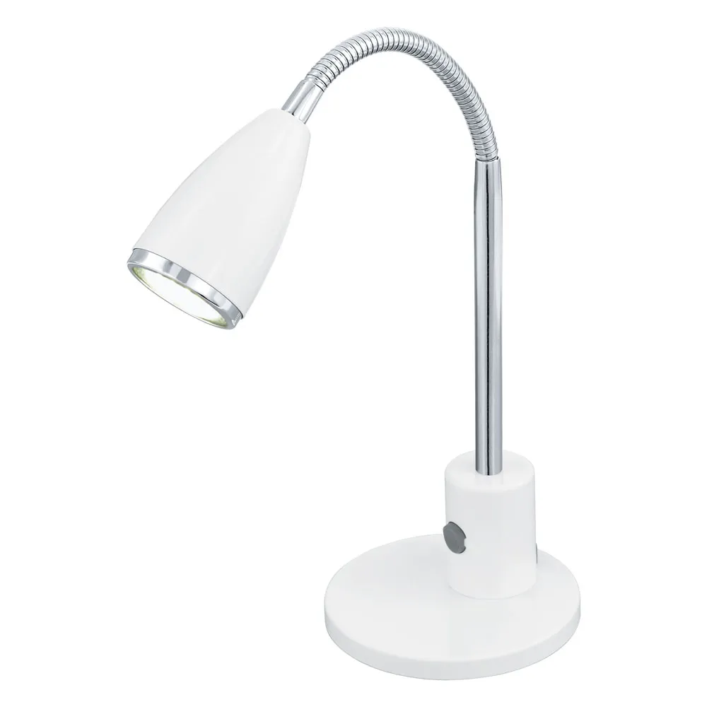 LED asztali lámpa GU10 3W fehér/króm 32cm Fox