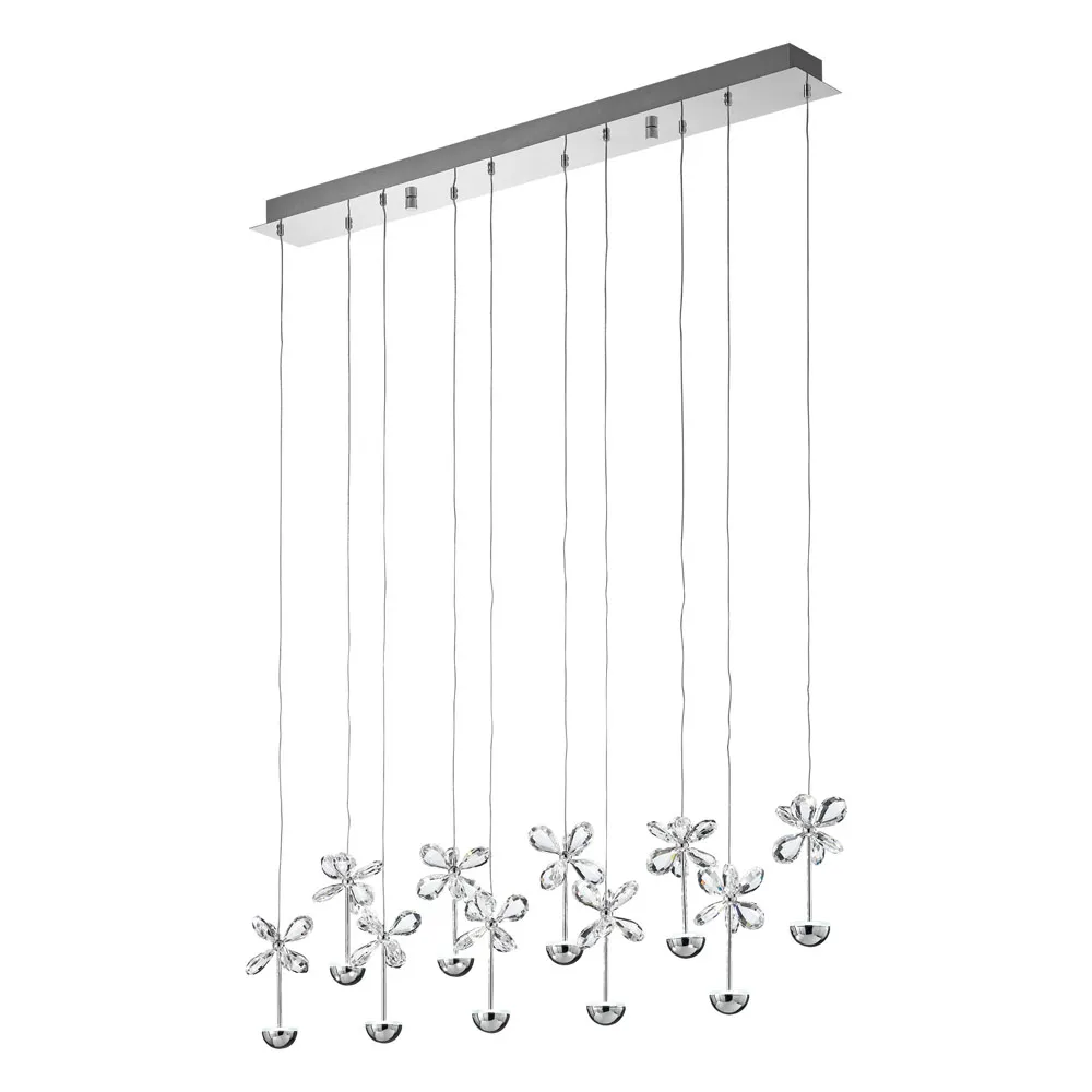 Beltéri LED függeszték 10x2,5W 10x87cm kristály Pianopoli...
