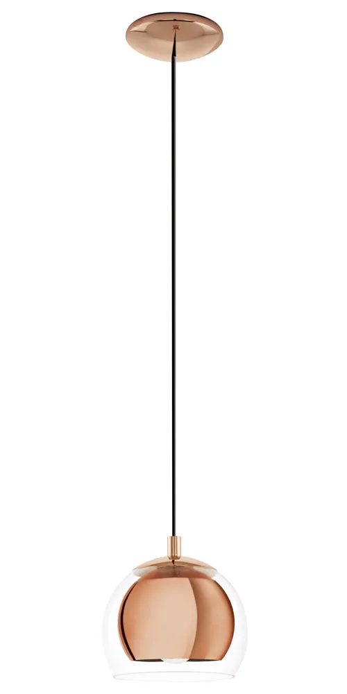 Függeszték E27 40W réz/átl.bura/fekete Rocamar