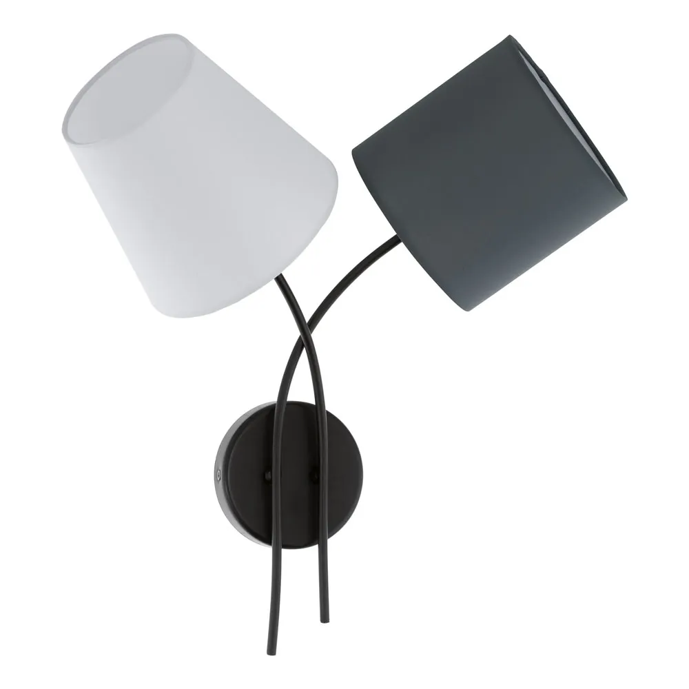 Fali lámpa E14 2x40W fek/színes burákAlmeida