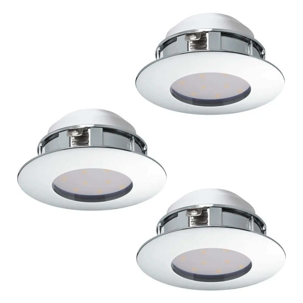 Beltéri LED beépíthető lámpa 3x6W 7,8cm króm fix Pineda...