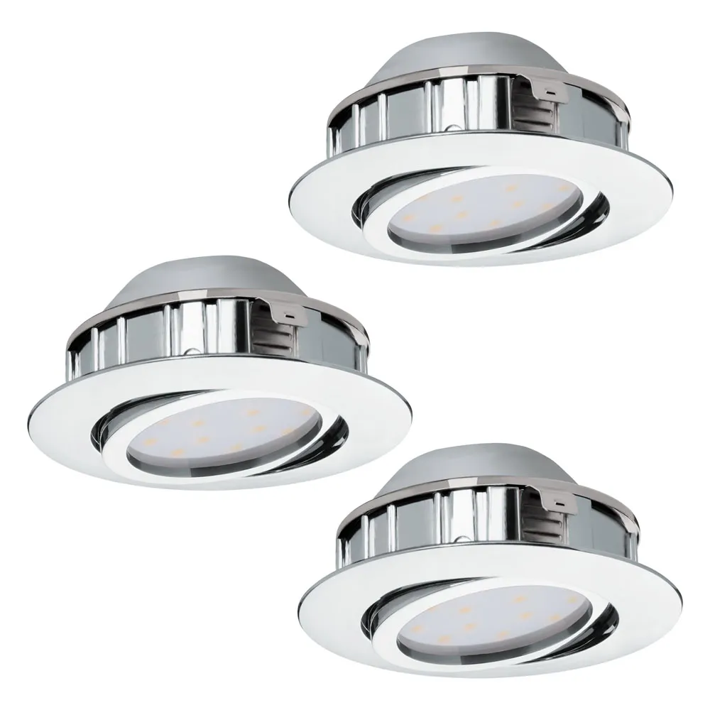 Beltéri LED beépíthető lámpa 3x6W 8,4cm króm Pineda