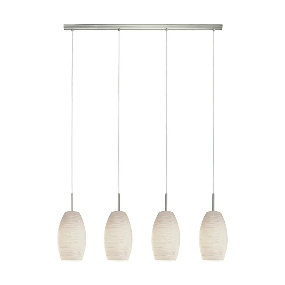 Függeszték E27 4x40W mattnikkel/fehér Batista