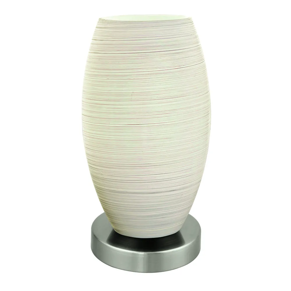 Asztali lámpa E27 1x40W nikkel/fehér Batista