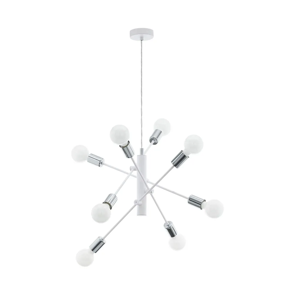 Függeszték E27 8x60W fehér/króm Gradoli