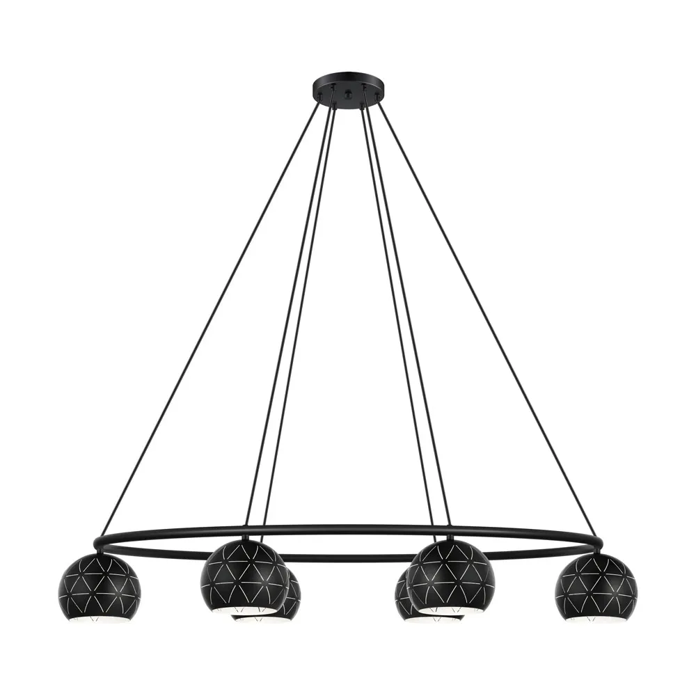 Függeszték E14 6x40W fekete Cantallops