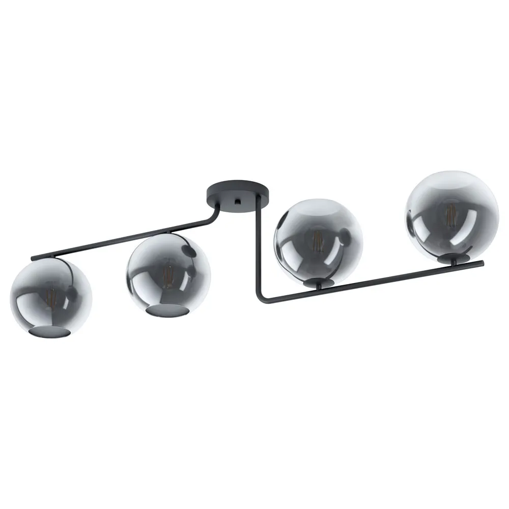 Beltéri mennyezeti lámpa E27 4x28W fekete Marojales