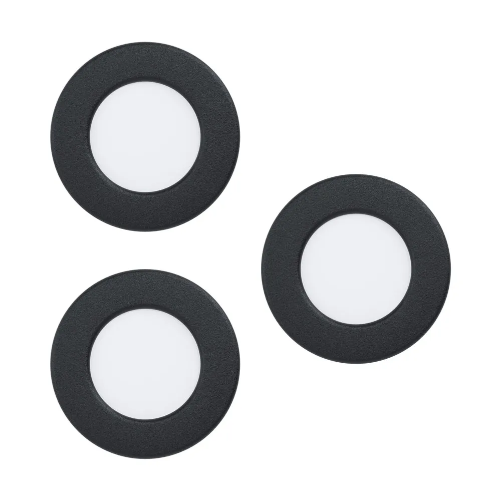 Beltéri LED süllyesztett lámpa 3x2,7W 3000K fekete Fueva...