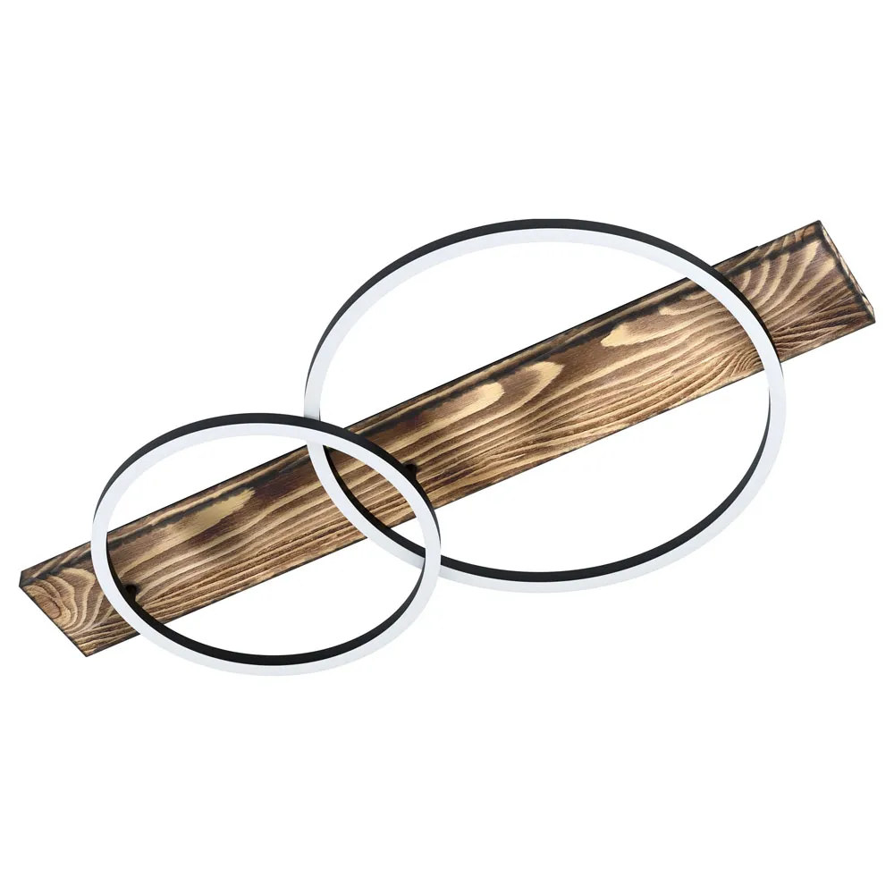 Beltéri LED mennyezeti lámpa 26W fekete/fa Boyal