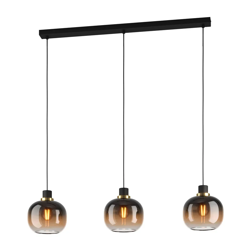 Függeszték E27 3x40W fekete/barna Oilella