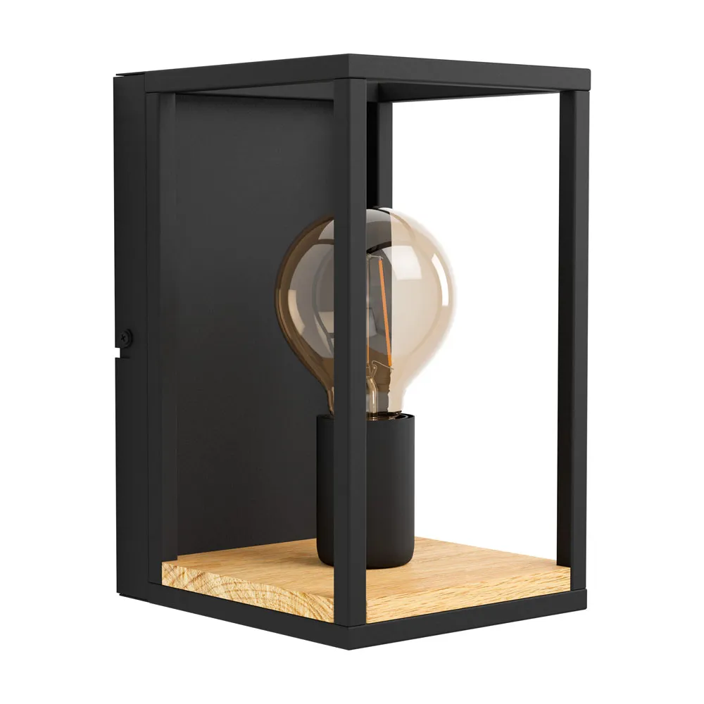 Fali lámpa E27 1x40W fekete/fa LIBERTAD