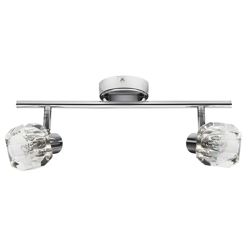 Beltéri karos spotlámpa 2xG9 ezüst/üveg GLASO 