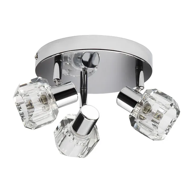 Beltéri karos spotlámpa 3xG9 ezüst/üveg GLASO 