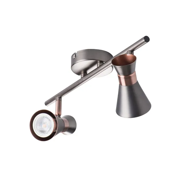 Beltéri karos spotlámpa GU10 2x35W ezüst/réz MILENO