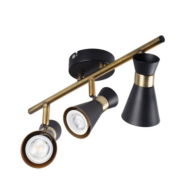 Beltéri karos spotlámpa GU10 3x35W fekete/arany MILENO