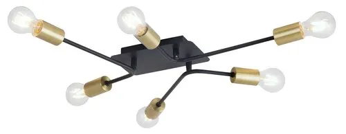Beltéri mennyezeti lámpa E27 6x15W fekete Lanny