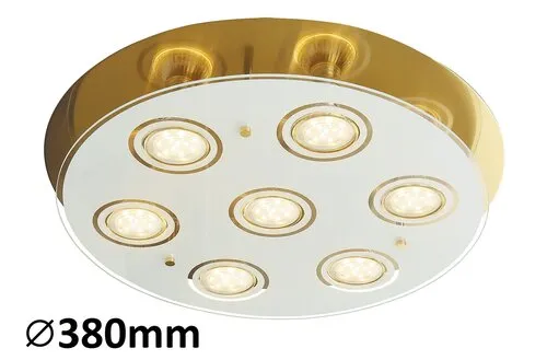 Beltéri mennyezeti lámpa GU10 7x15W antik sárgaréz/fehér N...