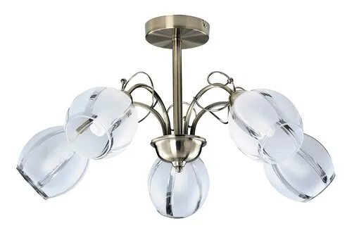 Beltéri mennyezeti lámpa E27 5x60W bronz/fehér Joel