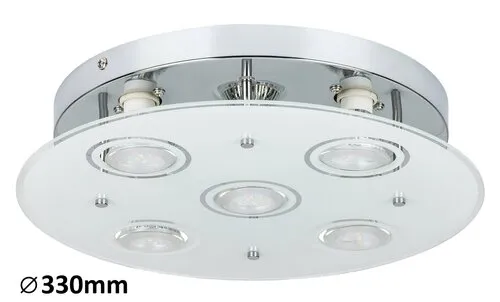 Beltéri mennyezeti lámpa GU10 5x15W króm/fehér Naomi