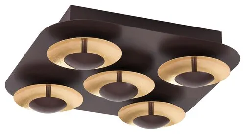 Beltéri LED mennyezeti lámpa 5x5W 2000lm 3000K barna Brigi...