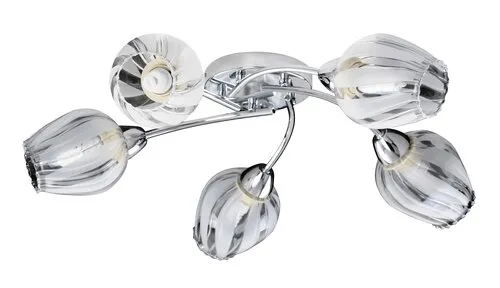 Beltéri karos spotlámpa E27 5x60W króm/fehér mintás Danila...