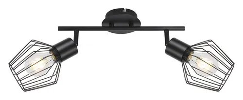 Beltéri karos spotlámpa E27 2x40W fekete Belano 