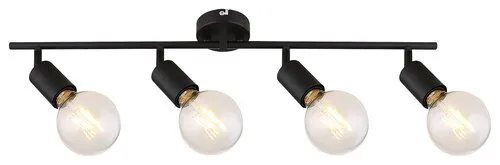 Beltéri karos spotlámpa E27 4x40W matt fekete Lamar