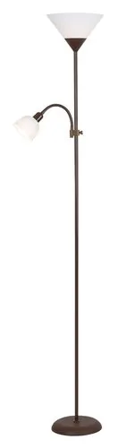 Beltéri állólámpa E27 100W+E14 25W barna/fehér Action