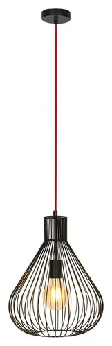 Beltéri függeszték E27 40W matt fekete/piros Zille