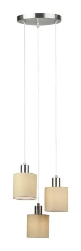 Beltéri függeszték E14 3x25W króm/barna Natina