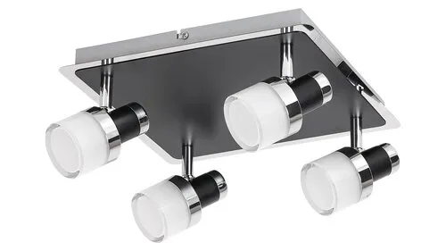 Beltéri karos spotlámpa 20W 1600lm 4000K fekete/opál üveg ...