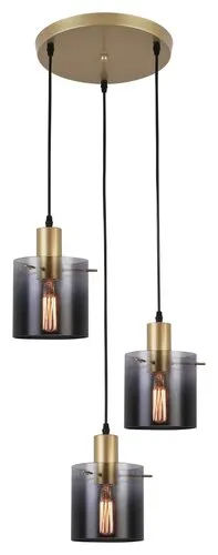 Beltéri függeszték  E27 3x40W arany/füstszínű üveg Donati...
