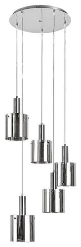 Beltéri függeszték  E27 5x60W króm/füstszínű üveg Donati...