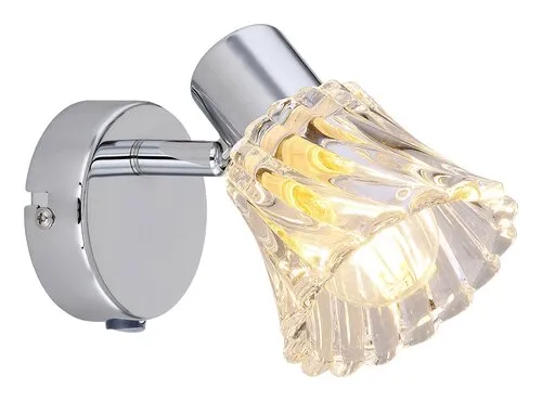 Beltéri fali lámpa E14 40W króm/átlátszó Hestia