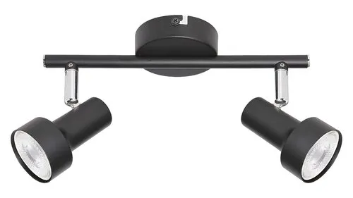 Beltéri  karos spotlámpa GU10 2x50W fekete Konrad