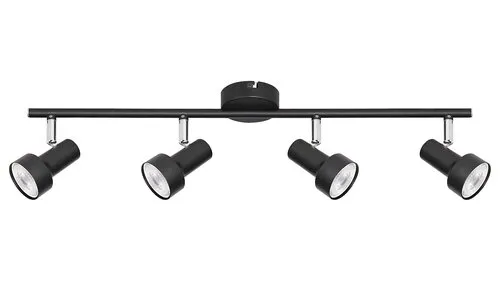 Beltéri karos spotlámpa GU10 4x50W fekete Konrad