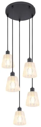 Beltéri függeszték E27 5x40W fekete Jarina