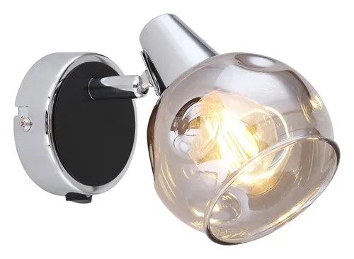 Beltéri fali lámpa E14 40W króm/füstszínű üveg Tamara...