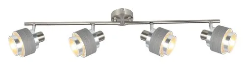 Beltéri karos spotlámpa E14 4x10W ezüst tölgy/szatin króm ...