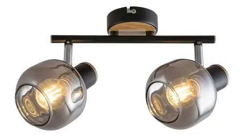 Beltéri karos spotlámpa E14 2x40W tölgy Salazar