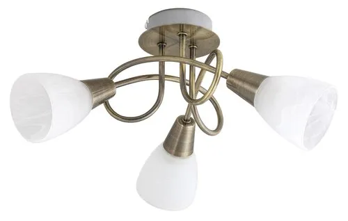 Beltéri karos spotlámpa E14 3x40W antik bronz/fehér Jenna...