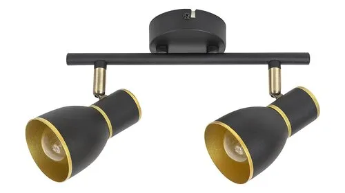 Beltéri karos spotlámpa E14 2x40W fekete Mackenzie