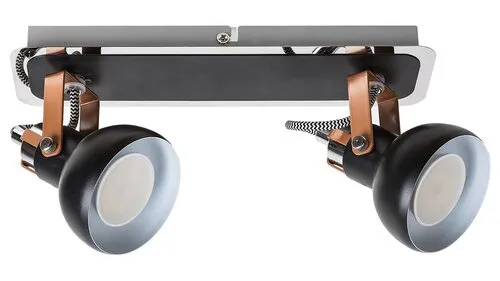 Beltéri karos spotlámpa GU10 2x35W matt fekete Balzac 