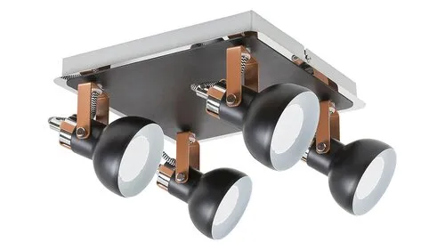 Beltéri karos spotlámpa GU10 4x35W matt fekete Balzac 