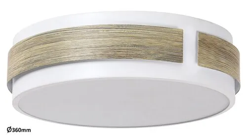 Beltéri LED mennyezeti lámpa 18W 1260lm 3000K fehér/bükk S...