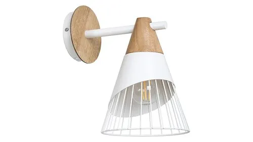 Beltéri fali lámpa E27 60W fehér/fa Isaac