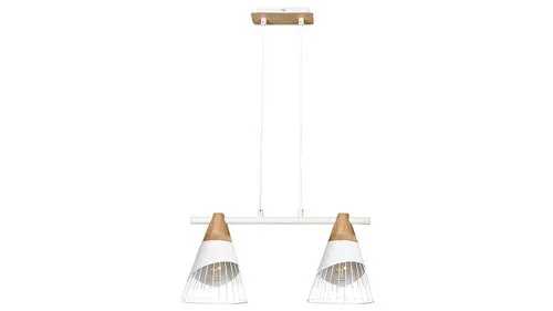 Beltéri függeszték E27 2x60W fehér/fa  Isaac