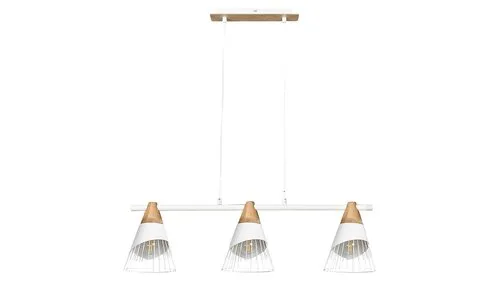 Beltéri függeszték E27 3x60W fehér/fa  Isaac