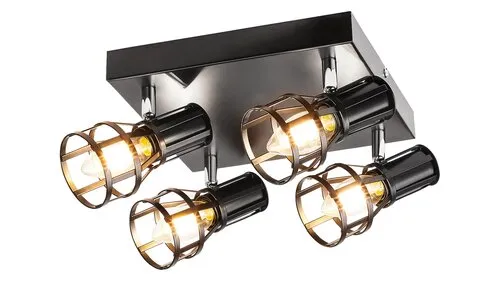 Beltéri karos spotlámpa E14 4x40W matt fekete Aria 