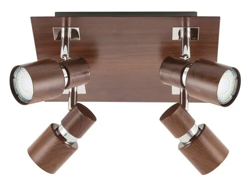 Beltéri karos spotlámpa GU10 4x50W wenge Merkur